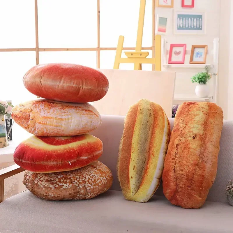 3D Bread Pillow Creative Simulation Plush Toy Realistic Dessert Food Donut Croissant Cream Bread Cushion Body Pillow Anime