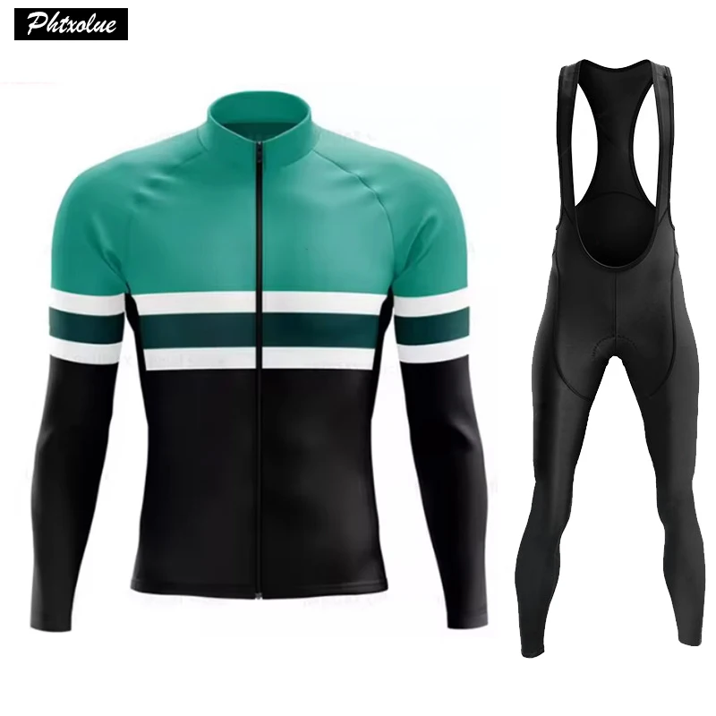 Phtxolue 2024 Men Long Sleeve Cycling Jerseys Set Autumn Bike Clothing Bicycle Mountain Clothes suit Maillot Ropa Ciclismo