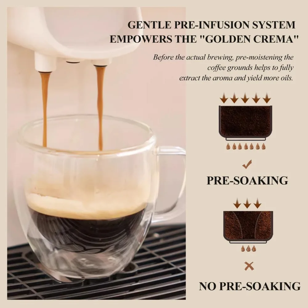 Fully Automatic Coffee Machine, Built-in Conical Burr Grinder & Four Coffee Varieties, Intuitive Touch Display, Coffee Machines