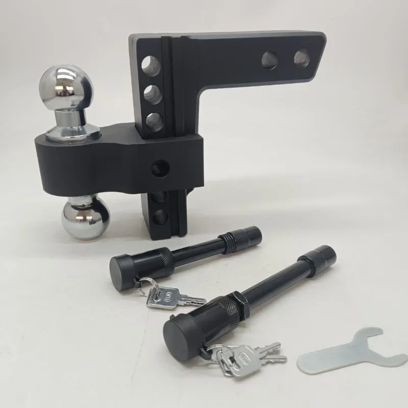 Aluminum alloy adjustable trailer arm, lightweight vehicle hook traction double ball car trailer hook
