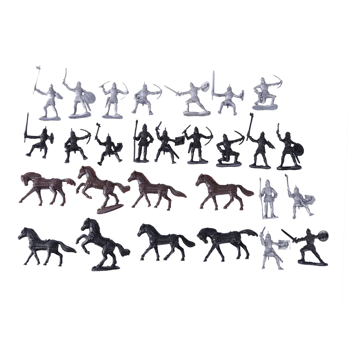 

28 Pcs Toys for Soldiers and Horses Figures Kids Model Playset Child