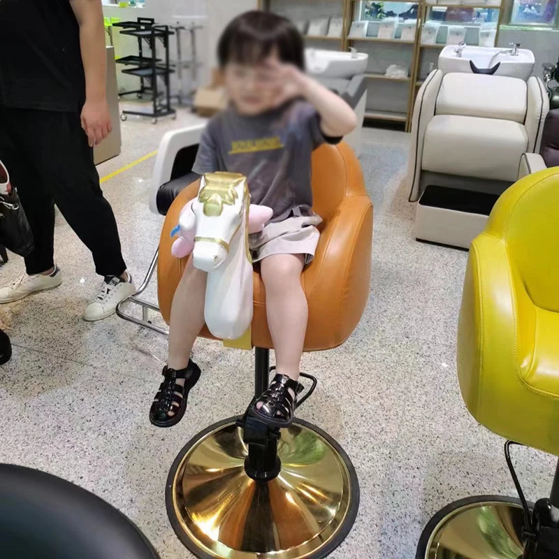 Barber Shop Children's Hair Cutting Zebra Chair Rotating Chair Baby Trojan Horse Hair Salon Cartoon Hair Cutting Chair