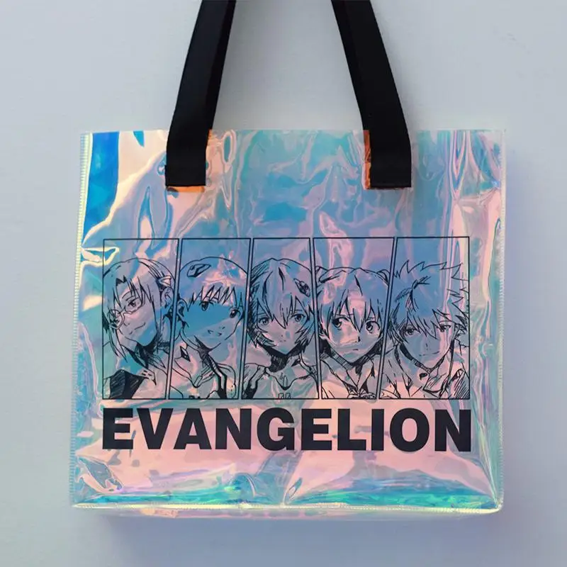 Neon Genesis Evangelion Asuka Ayanami Rei anime two-dimensional canvas bag crossbody bag laser environmentally friendly handbag