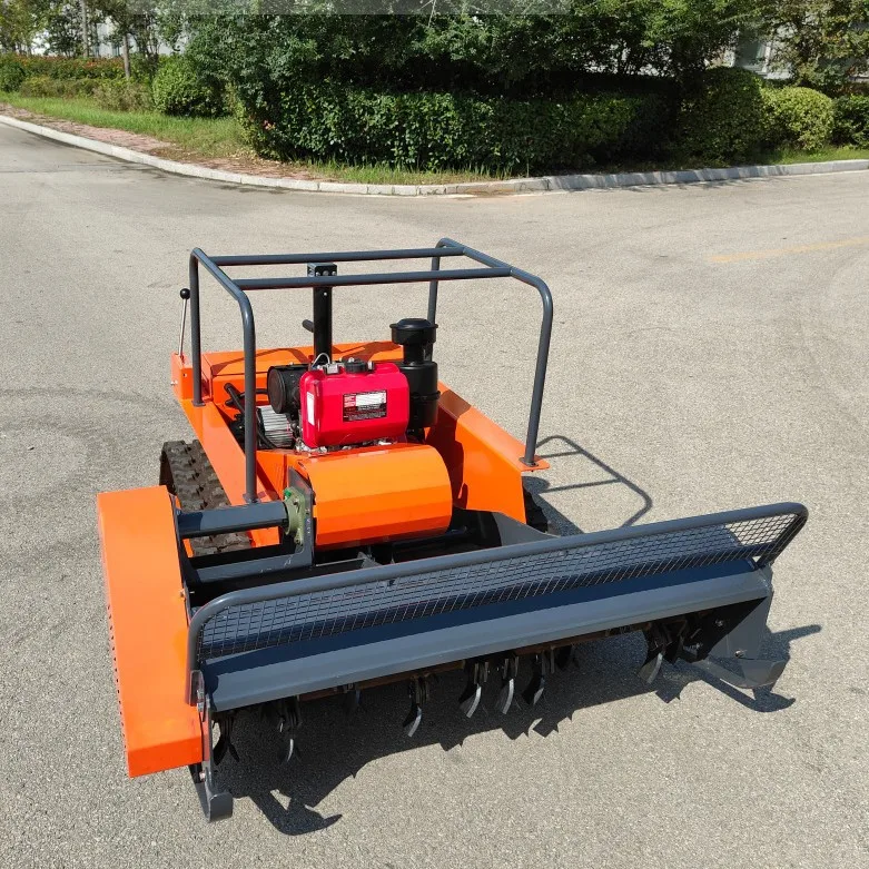 Remote‑Controlled Tracked Grass Shredding Ro bot, 1200mm Working Width Crawler Lawn Mower for Farmland Grass Mowing