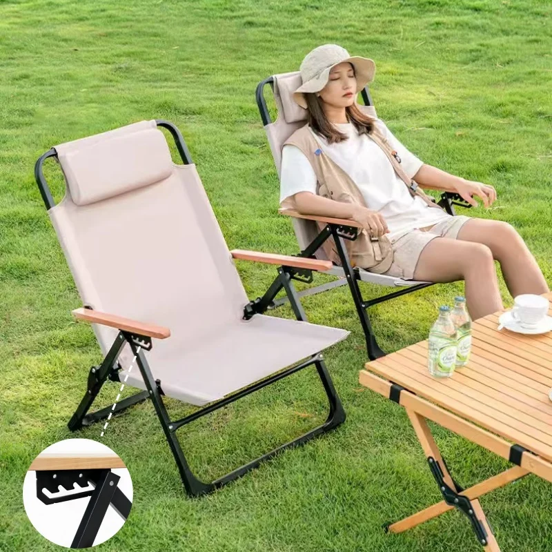 Nueva silla Kermit mejorada, silla plegable de ángulo ajustable de 5 engranajes, sillas con respaldo alto para acampar al aire libre, silla de pesca