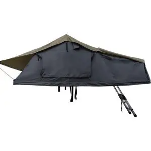 Zdjęcie 7: Namiot dachowy na samochód, 160x310x130cm, 600D Oxford Softshell, z materacem 5cm, 4-sezonowy, wodoodporny namiot kempingowy do użytku na zewnątrz.