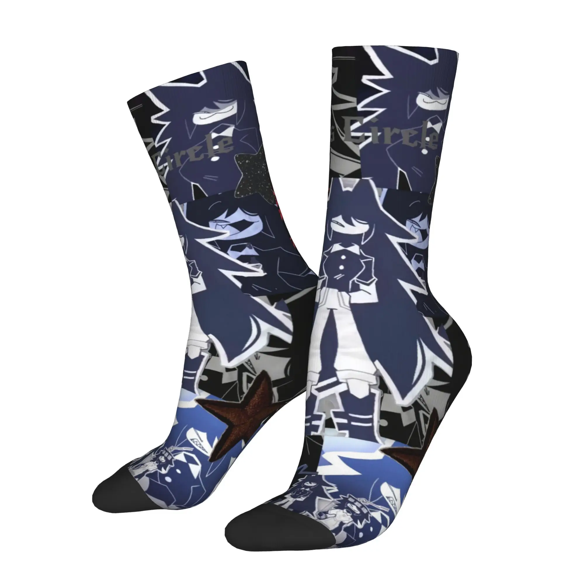 Fashion Mens Cartoon M-Miss C-Circle Anime Dress Socks Unisex Warm Comfortable 3D Print  Crew Socks