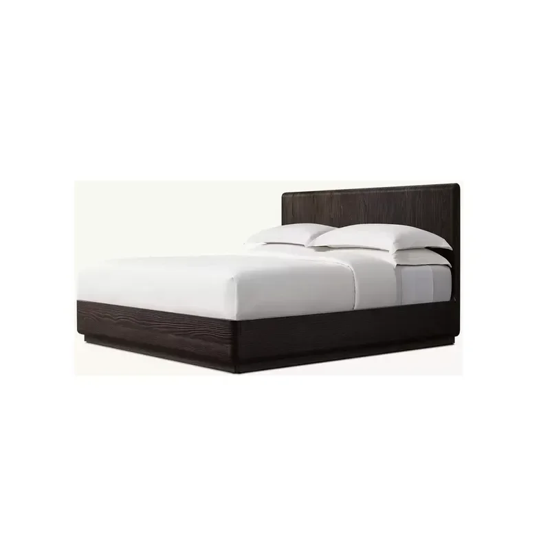 American Solid Wood Bed Retro Double Bed Master Bedroom 1.8m 1.5m Soft Upholstered Home Furniture Customization