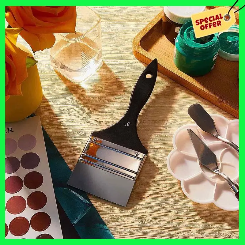 

LBER 3X Silicone Color Shaper Brush Wide Firm Flat Silicone Paint Brush Flexible Acrylic 3 Inches