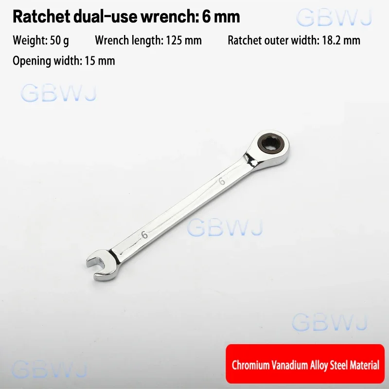 Quick Ratchet Wrench 72 Teeth Multi Functional Open Type Plum Blossom Two-Way Wrench Auto Repair Hardware Wrench Tools 6-32mm