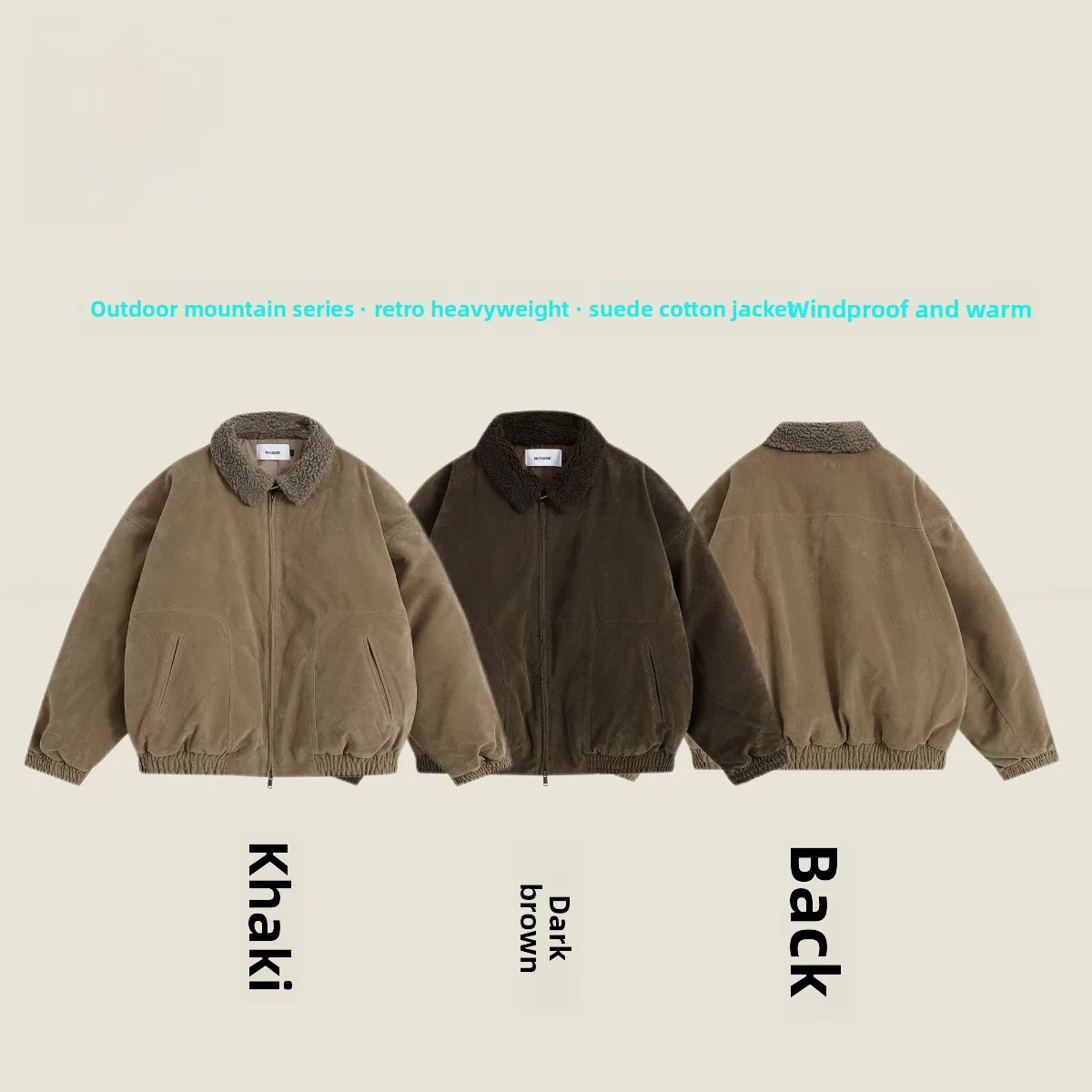 

Warm Thi Men's Cotton Jaet Winter New Sle Suede Velvet Coat Fur Collar Faionable Ci Sle Long Length Loose Fit