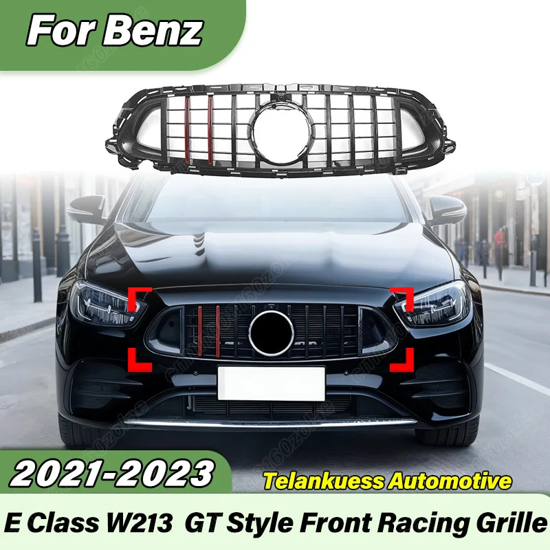 

For Mercedes Benz E-Class W213 2021 2022 2023 Automobile Babos Style Front Bumper Air Intake Grille Body Modification Kit