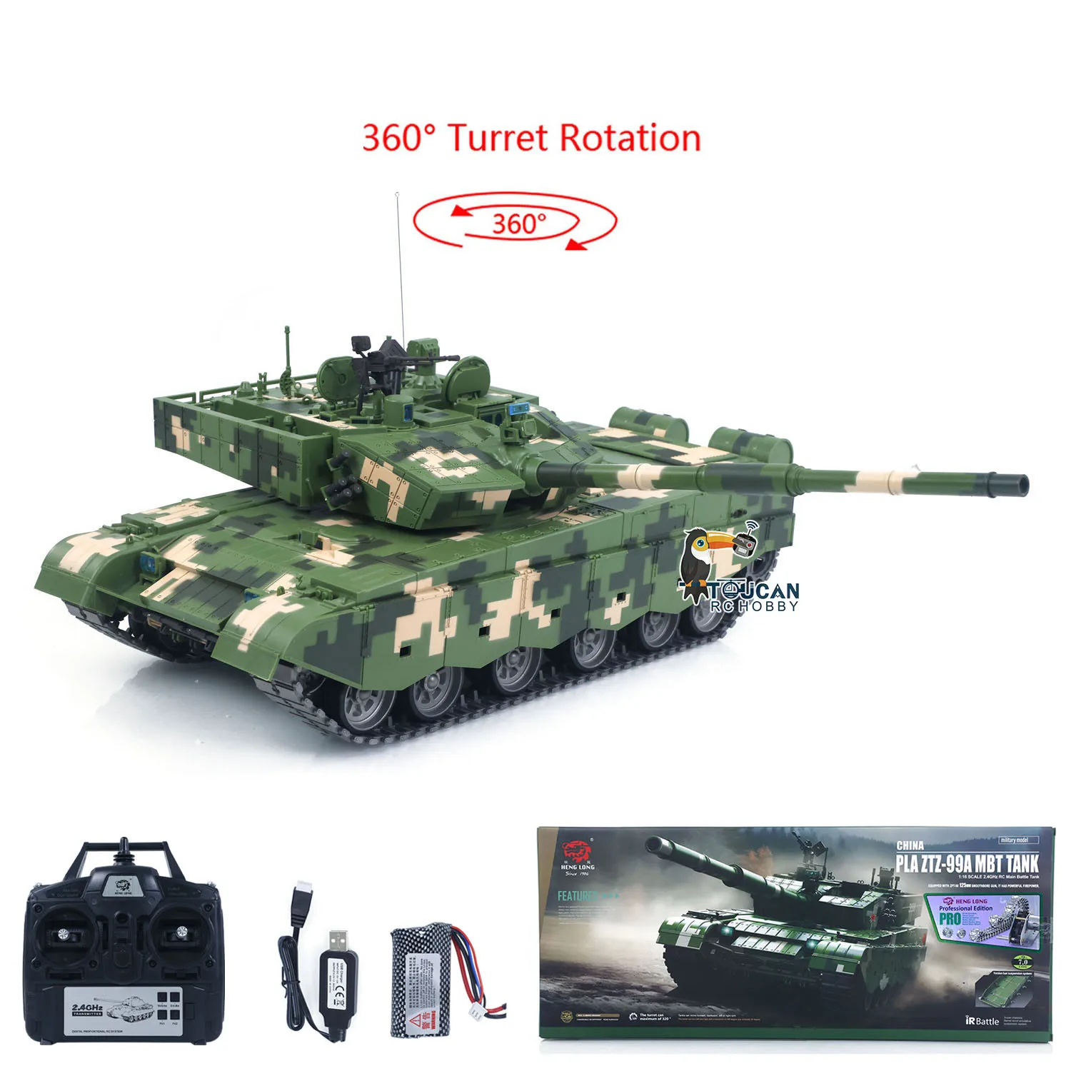 Heng – char de combat principal radiocommandé Long, modèle militaire RC, Combat infrarouge, pistes métalliques pour fumer, roues de route, 3899A 1/16