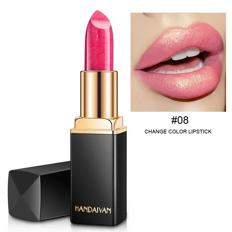 Black Tube Gold Shiny Lipstick Waterproof Long Lasting Moisturizing Glitter Pearlescent Nude Pink Shimmer Lipstick Luxury Makeup image 3