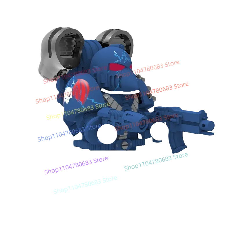 

MOC Building Blocks Green Warrior Mini Figure Assembly Mech Model Display Anime Game Decor Toy Holiday Gift Collectible