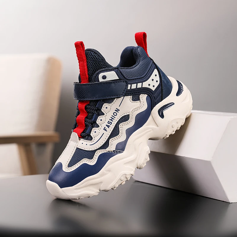 Fashion Children Sports Shoes Leather Comfortable Girls Boys Non-slip Running Shoes Outdoor Kids Casual Tennis Walking Sneakers