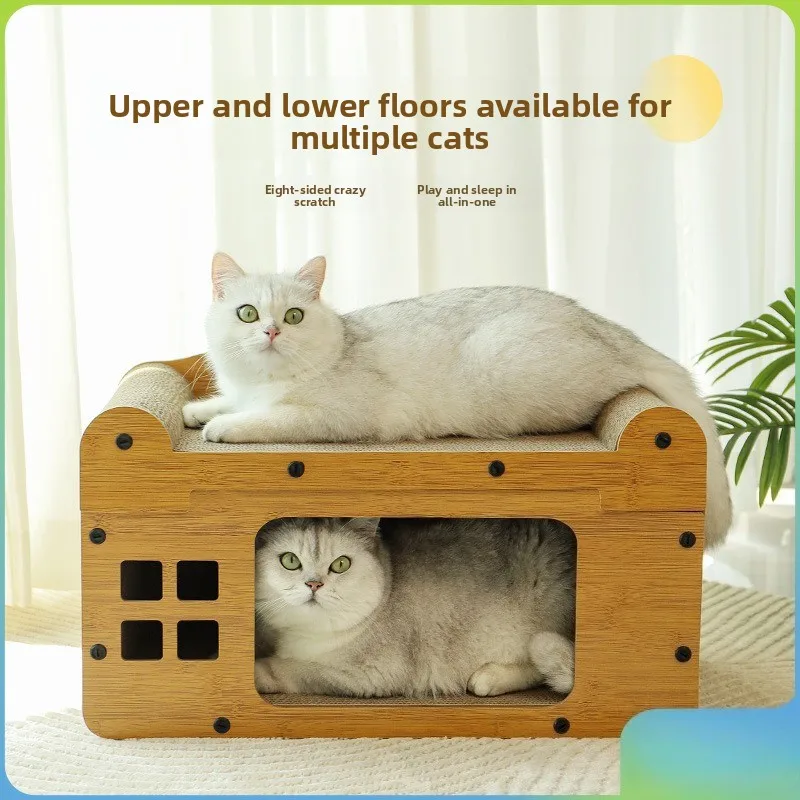 

Double-layer Sisal Cat Scratcher Bed Elegant Sturdy Cat Lounge Chair Rocking Cat Scratch Chair Pet Multi-Functional Cats Beds