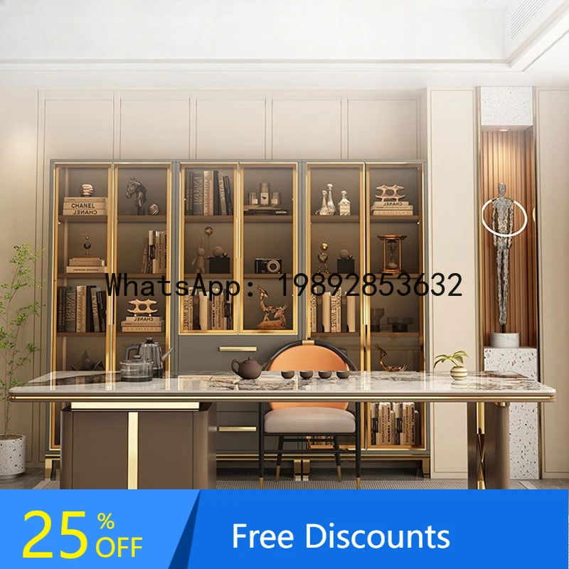 CZ Rock Slab Kung Fu Tea Table Simple Boss Office Reception Tea Table Kettle Tea Table and Chair Set Minimalist