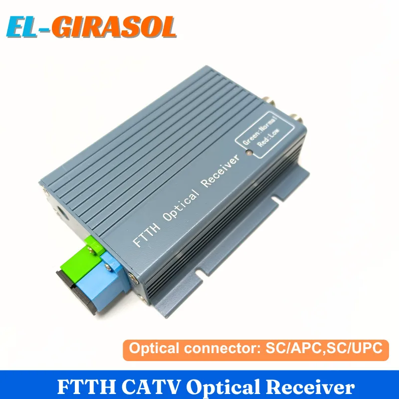 FTTH CATV Optical Receiver High Level Fiber WDM Converter Duplex Connector SC APC SC UPC Mini Mode With 2 Output RF Inch