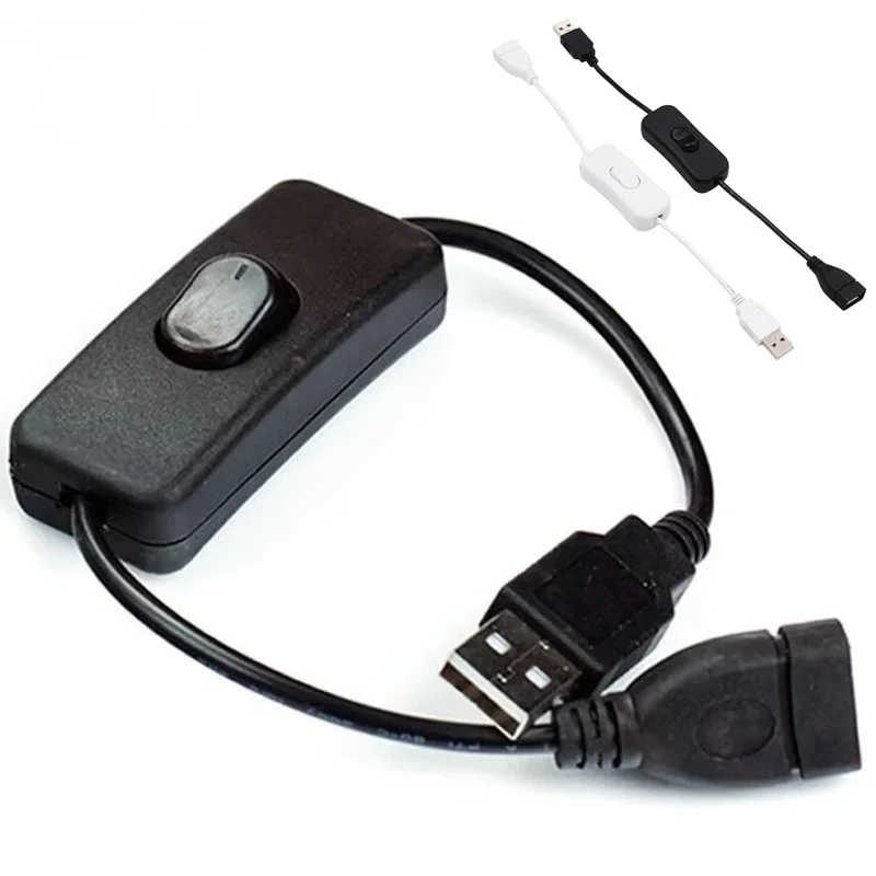 

USB-адаптер 28 см с переключателем, удлинительный кабель USB, кабель USB с разъемом типа «папа» на «мама» для светодиодной настольной лампы, вентилятора, адаптер для подключения к источнику питания