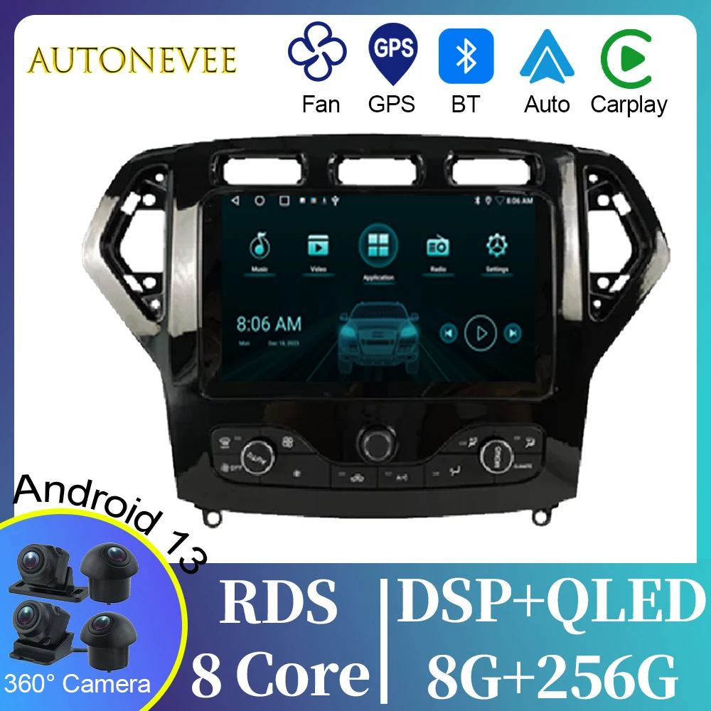 

7862 For Ford Mondeo MK4 2007-2014 Video Stereo Carplay Android Auto Radio Navigation GPS Multimedia Player IPS WIFI No 2din DVD