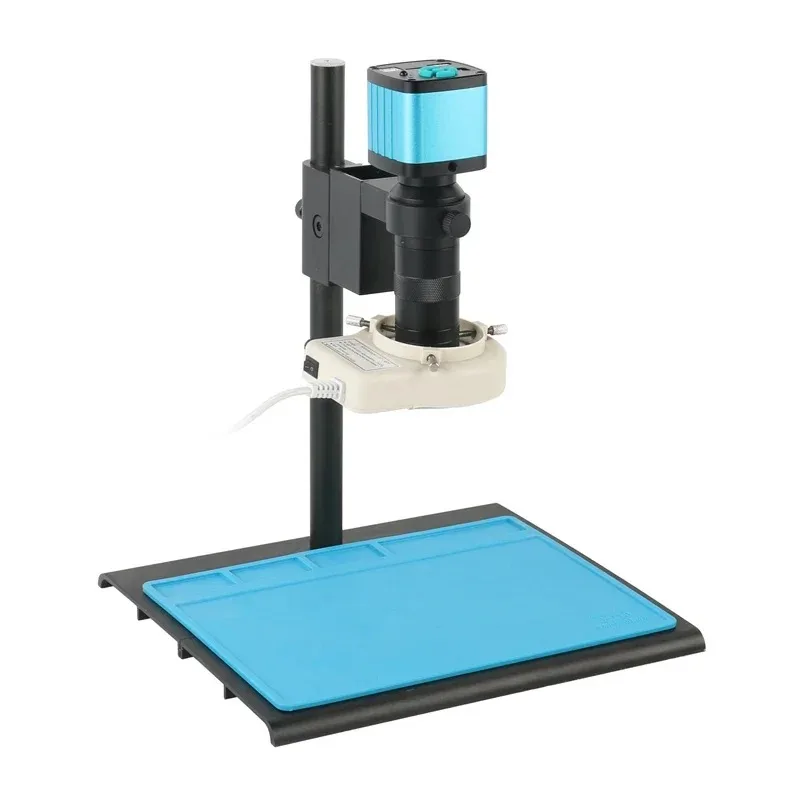 4K 2K 1080P 48MP Video Lab USB Microscope Camera IR Remote 100X 200X 180X 300X 500X Zoom C Mount Lens for Phone PCB Repair