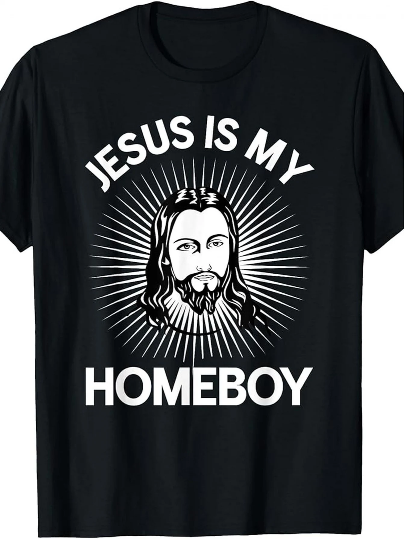 

Jesus Is My Brother Interesting Christian T-Shirt 100% Cotton Vintage Style Men's Short Sleeve Crew Neck Top Perfect for Beach and