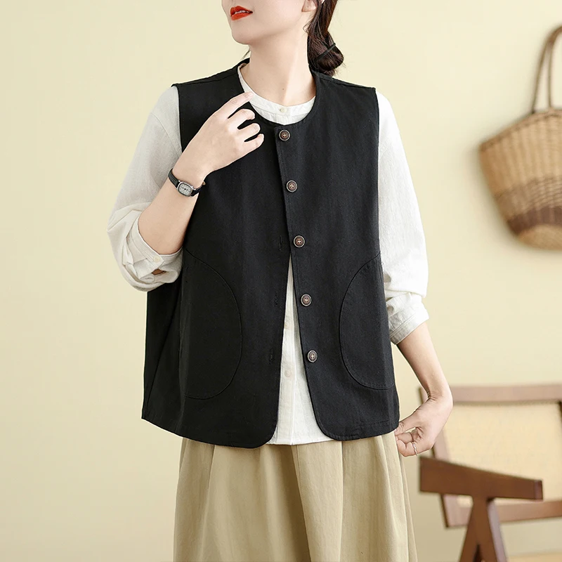 

mat High-End Cotton Workwear Vest Women's Early Autumn Faionable Sli Versatile Layering Open Cardigan Top Trendy
