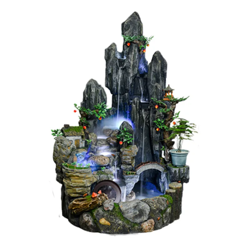 

Large rockery fountain, flowing water makes money, fish tank, water feature, floor ornament, living room and office make money,