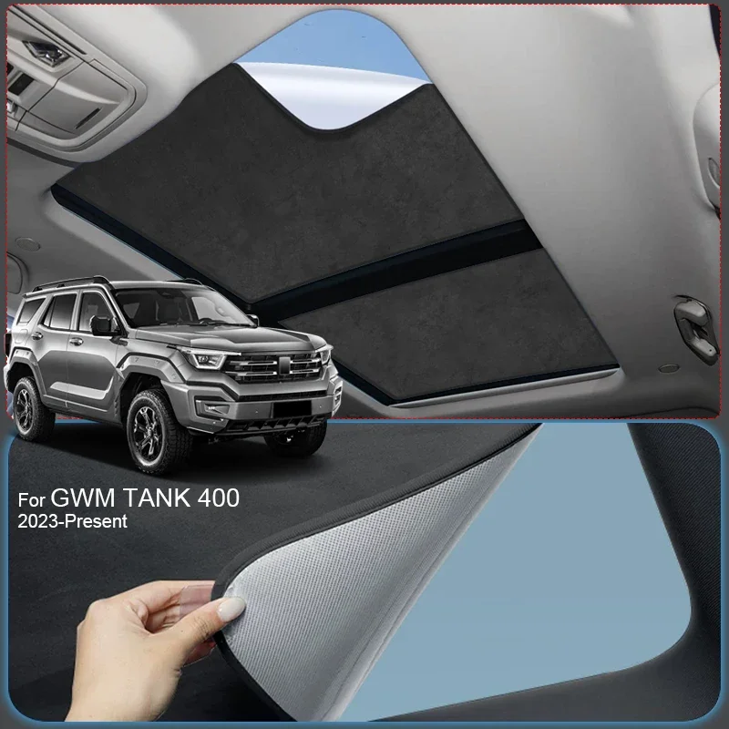 

Car Suede Fabric Anti-uv Electrostatic Adsorption Sunroof Sunshade Auto Heat Insulation Skylight For GWM TANK 400 2023-Present