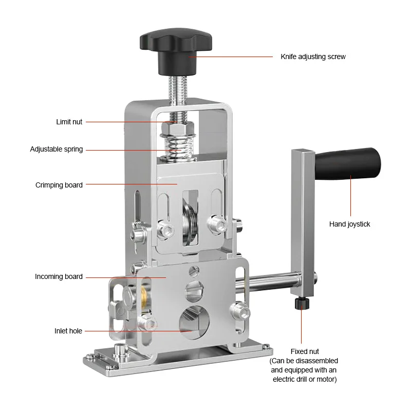 Portable Wire Edm Machine Electric Wire Puller Peeling Automatic Hand Crank Manual Scrap Peeling Copper Cable Stripper 1-25mm