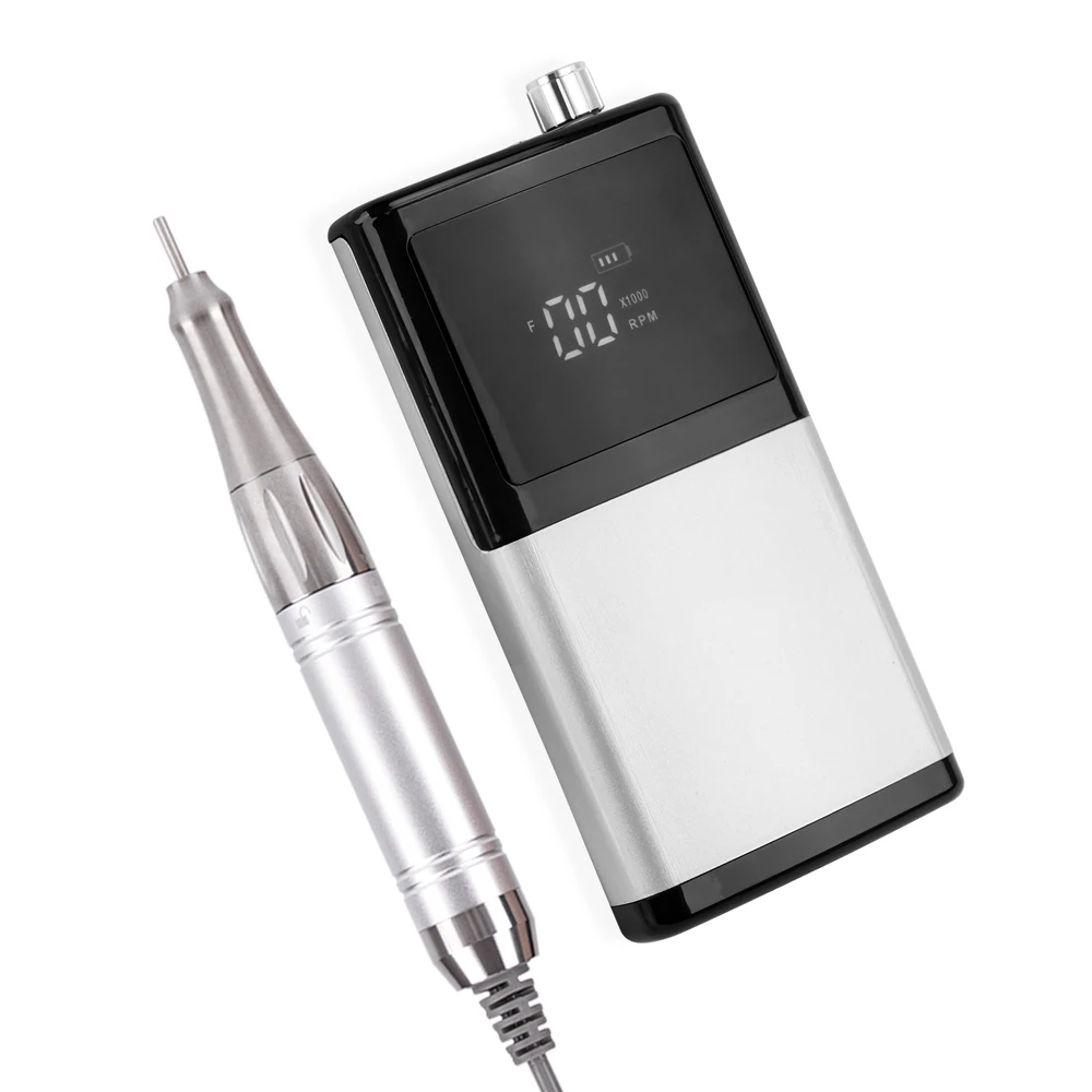 

Popular Design Aluminum Shell Manicure 85W Brushless Quiet 35000RPM Cordless Rechargeable Nail Drill Machine Electric Nail File
