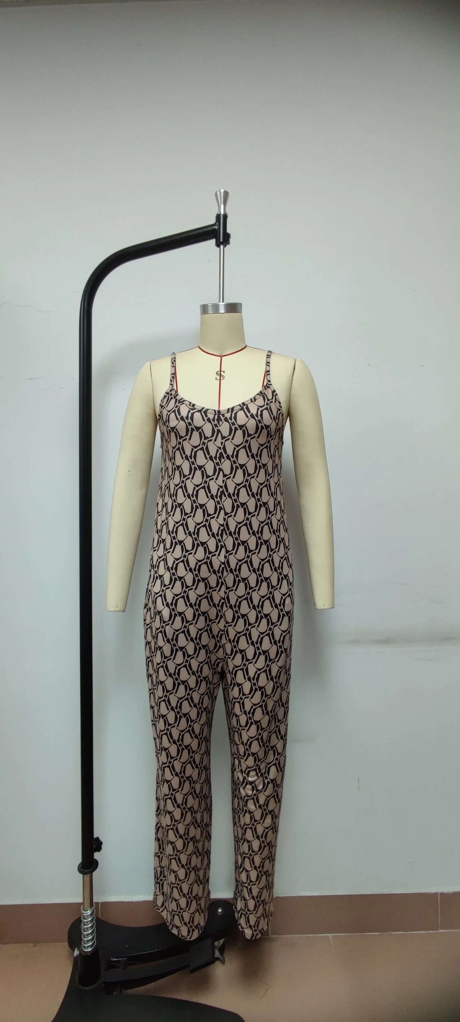 Pantaloni da donna estivi nuovi stampati casual senza maniche larghi a gamba larga a vita alta