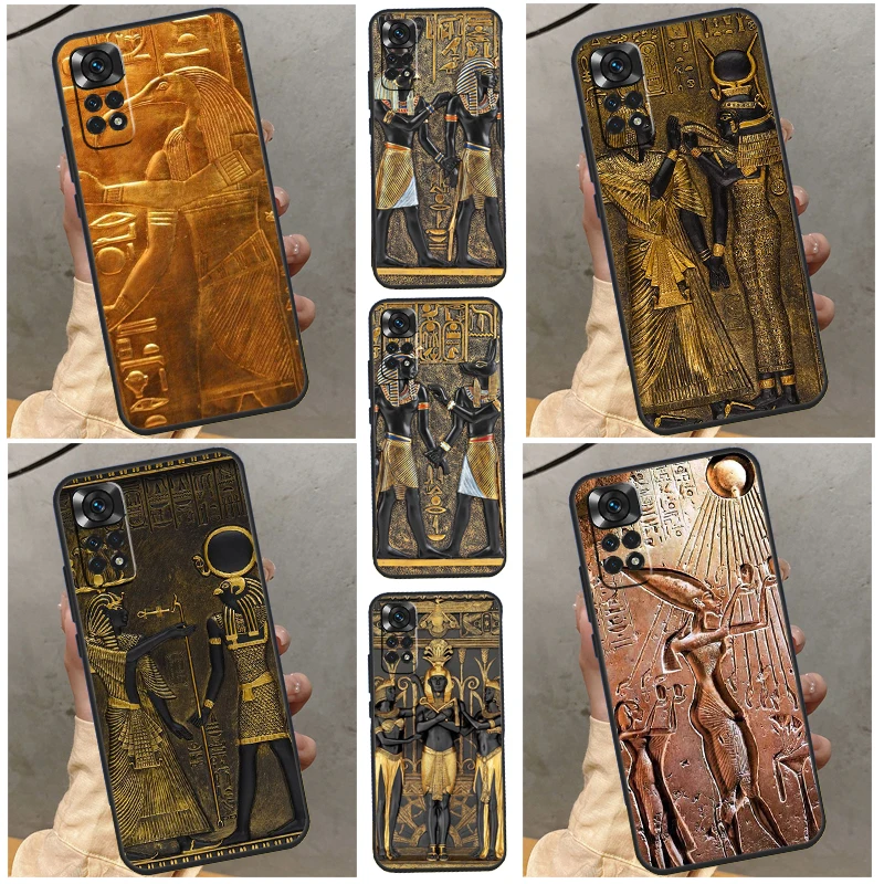 Egypt Pharaoh Mural Case For Xiaomi Redmi Note 11 8 9 10 12 Pro 9S 10S 11S For Redmi 10C 9 10 9A 9C 10A Cover