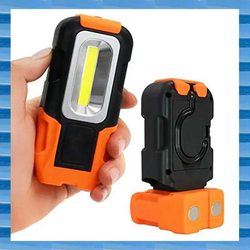 1 Piece Portable LED Work Light, Hanging Hook & Magnetic Flashlight ABS+Rubber Battery Operated Pocket Work Lights