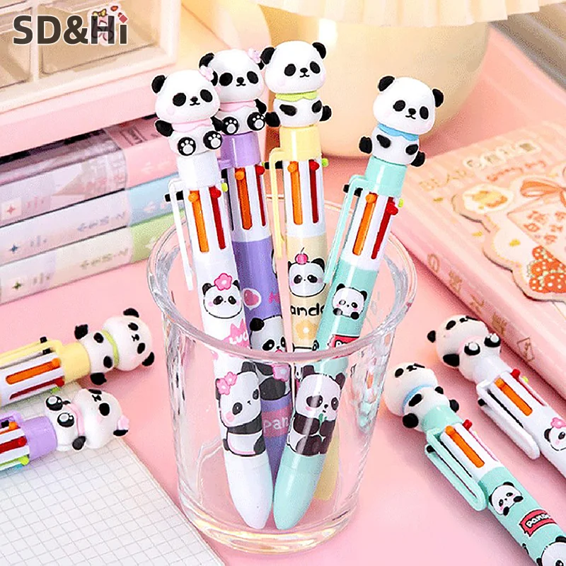 

Kawaii Cartoon Panda Ballpoint Pen Cartoon 6 Color Ballpoint Pen Children School Item Office Supply Cute Stationery