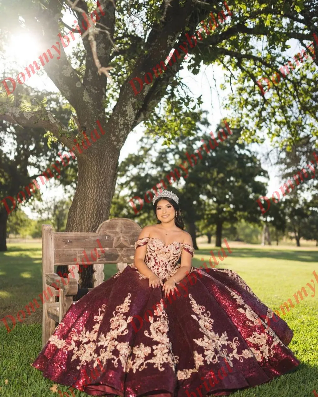 2023 Stunning Burgundy and Gold Embroidered Sweetheart Long Cheap Vestido De Quinceanera Formal Dress for Women Teen Puffy Girls