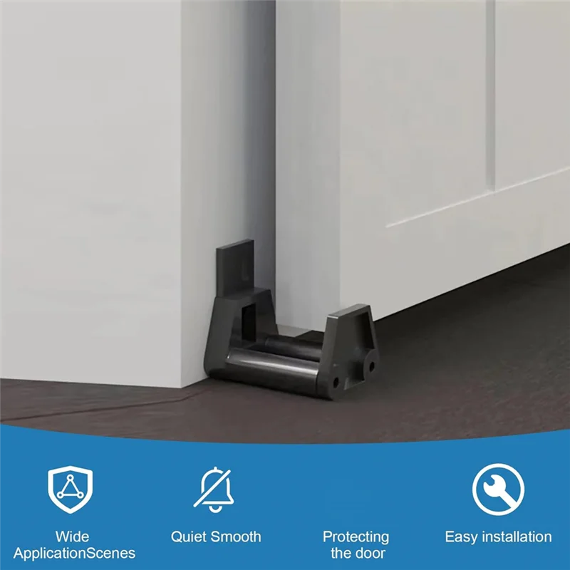 Guía de piso para puerta corredera A93E-RV con tornillos, guía de puerta corredera de montaje en pared ajustable, guía de puerta estilo granero, paquete de 2