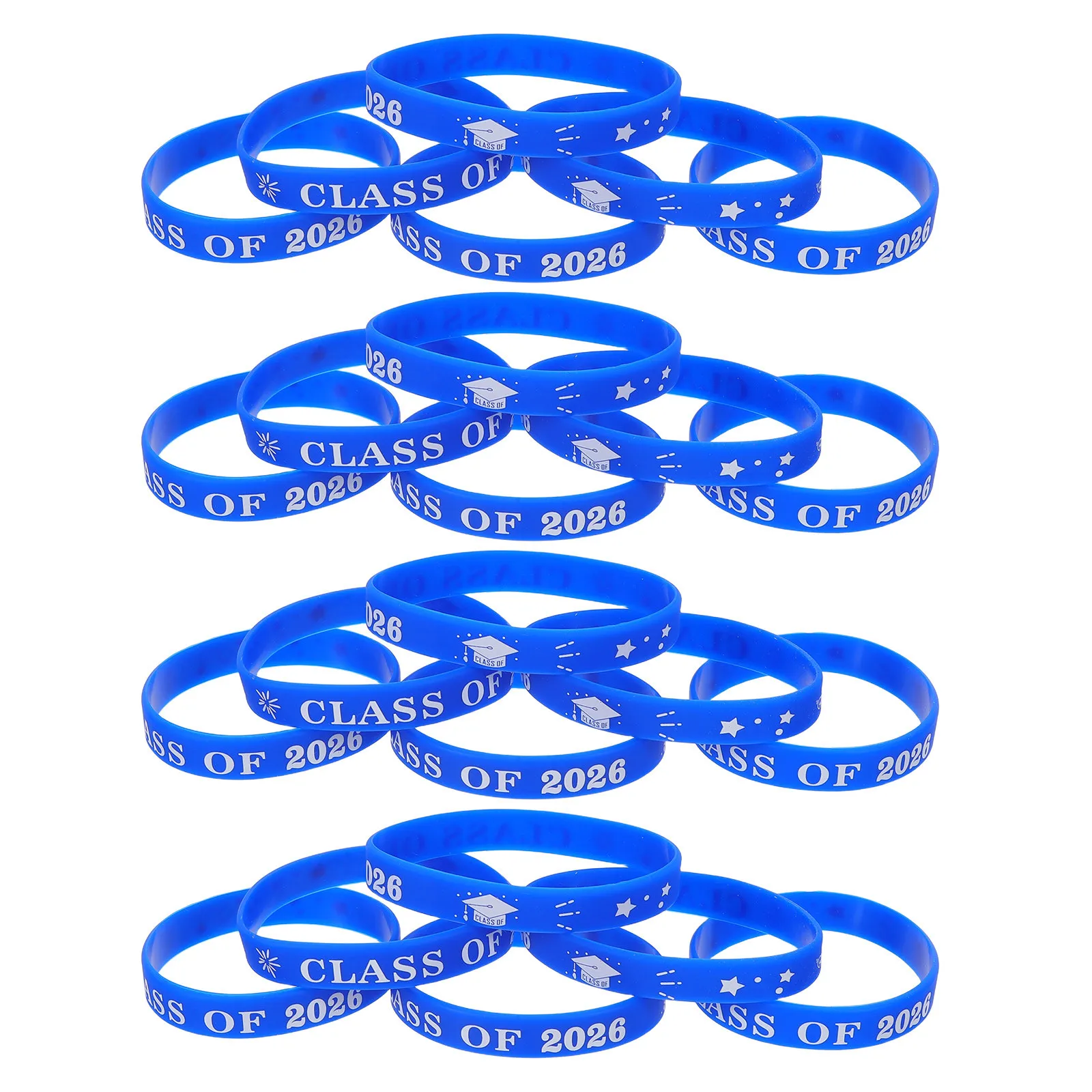 50Pcs Graduation Wristbands Silicone Bracelets Class of 2026 Graduation Party Favors Stretchy Gifts for Teens