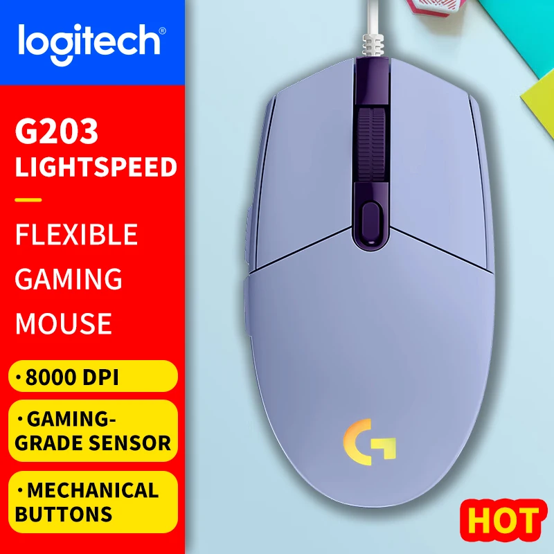 Беспроводная проводная игровая мышь серии Logitech (G) для ноутбука, механическая мышь для киберспорта G102\G203\G304\G305\G402 модель