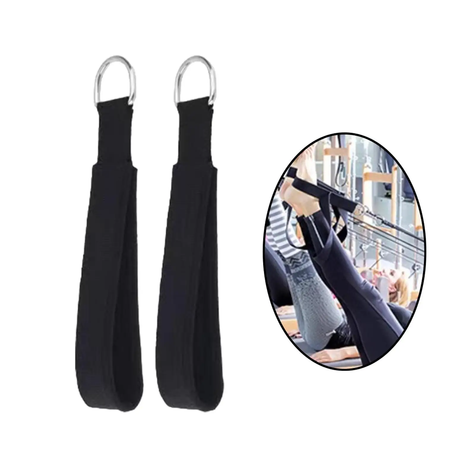 

2Pcs Pilates Straps D Ring Strength Training Improve Flexibility Comfortable Tool Reformer Straps for Workout Adults Home Women