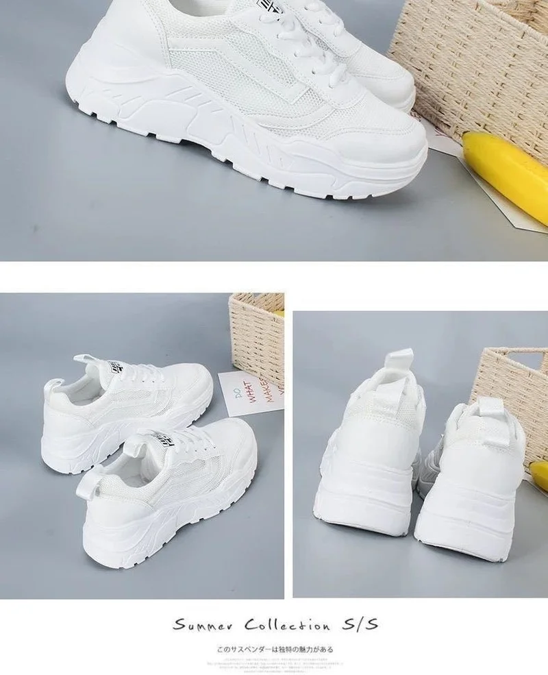 2022 New Fashion Women Casual Shoes Comfortable Breathable Mesh Spring Footwear Lace-up Non-slip Platform Sneakers Summer Female