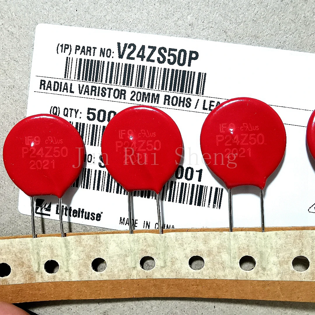 1/10/20PCS New Original Litteifuse For V24ZS50P P24Z50 Red Varistor 23V 2KA DISC 20MM Rheostat AC14 DC18 18000pF MOV V24ZS50P