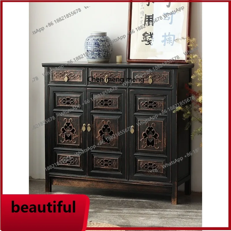 

X Solid wood, antique and old North Elm storage, chest of drawers, restaurant side cabinet