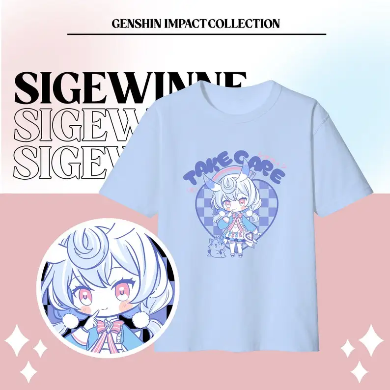 Genshin Shirt Sigewinne Genshin Impact Tshirt Gamer Shirt