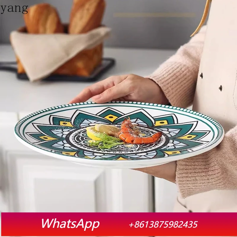 

LMM Home Dish Plate Creative Appliqué Steak Simple Western Dinner Plate