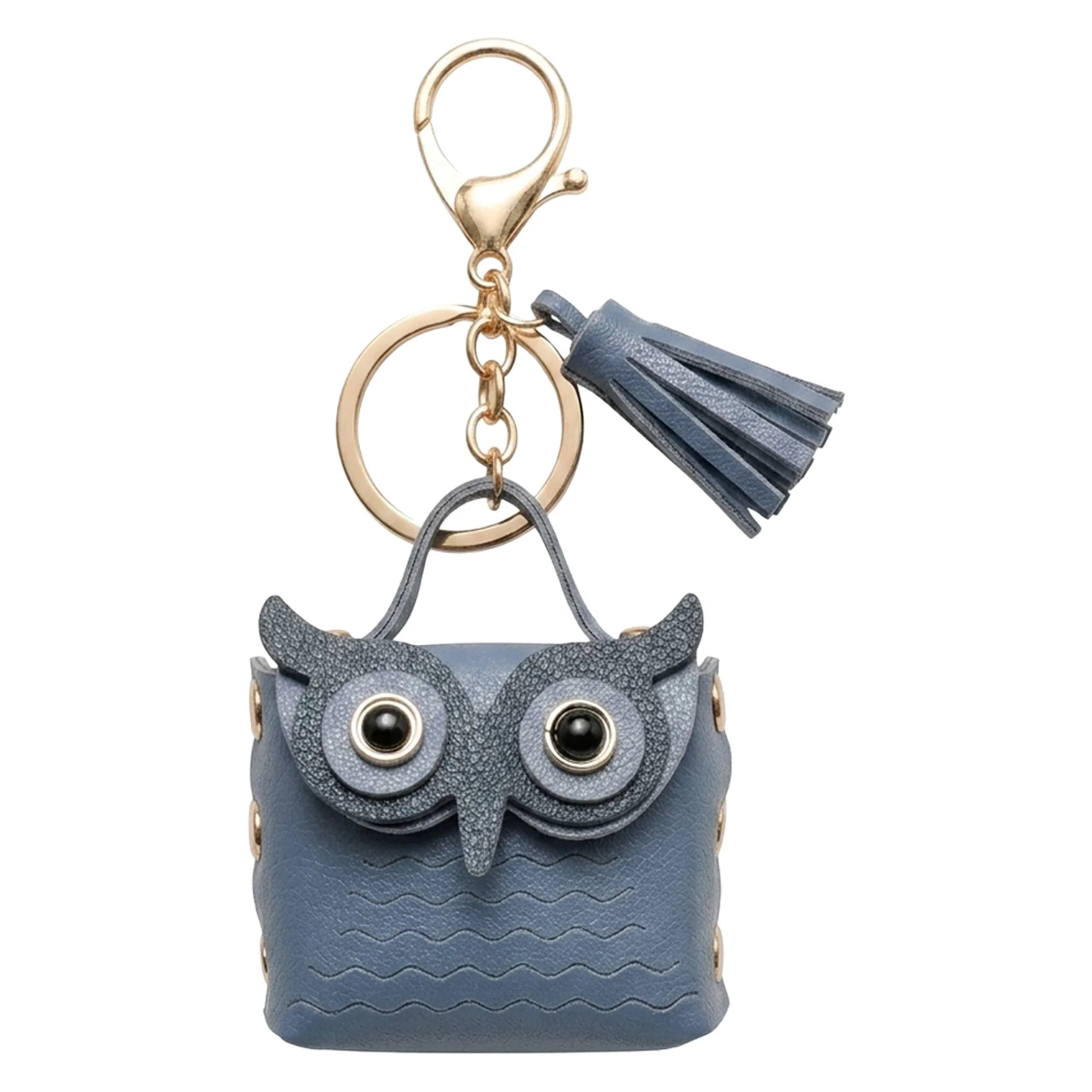 Secure Coin Purse Cute for Daily Use Owl Shaped PU Leather Mini Zipper Pouch Keychain Wallet Durable