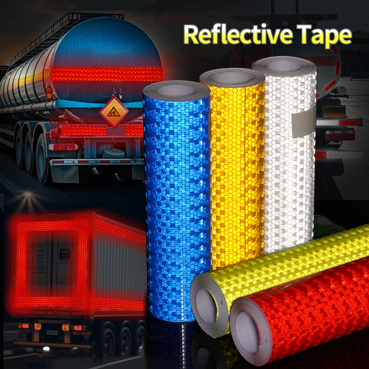 

Reflective Safety Mark Tape Stickers Self Adhesive Warning Film for Car Motorcycle Auto Styling