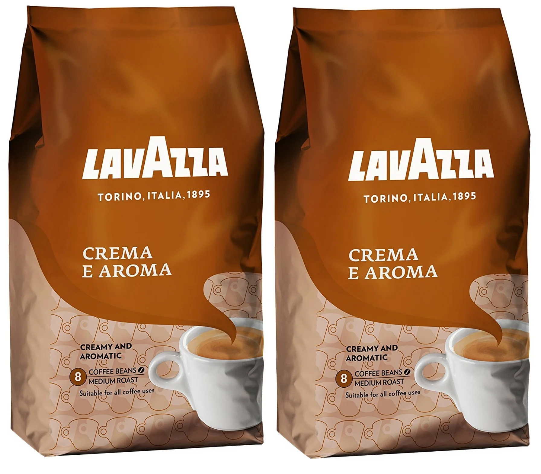 2x LAVAZZA Crema E Aroma Grain Coffee 1 kg