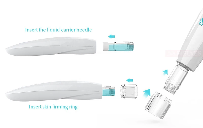 Electric Microneedle Pen MTS Automatic Serum Infusion Device LED Display Skin Care Beauty Tool with 2 Replaceable Cartridges